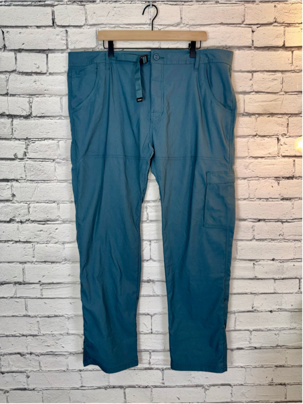 Men's prAna Cargo Pants size 42x32 Zion Slim Straight Hiking Pants Adjustable - Picture 3 of 16